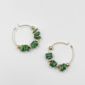 Stunning earrings, featuring an 18-karat gold-plated chain and gorgeous colored nacre stone - ELLY