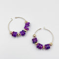Stunning earrings, featuring an 18-karat gold-plated chain and gorgeous colored nacre stone - ELLY