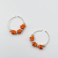 Stunning earrings, featuring an 18-karat gold-plated chain and gorgeous colored nacre stone - ELLY