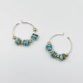 Stunning earrings, featuring an 18-karat gold-plated chain and gorgeous colored nacre stone - ELLY