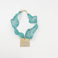 Turquoise Fil Metallic necklace with 18 Karat gold plated brass chain - ELLY