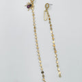 Yellow gold rhodium coated metal earrings with zircon motif - ELLY