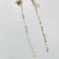 Yellow gold rhodium coated metal earrings with zircon motif - ELLY