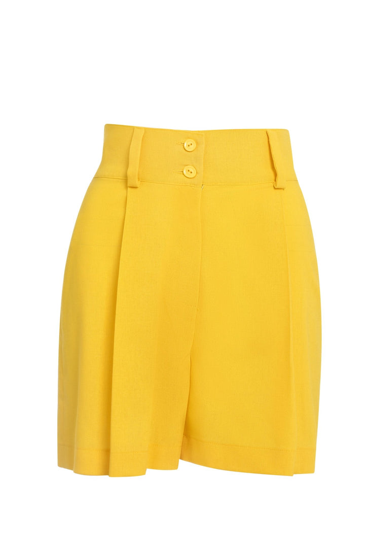 Yellow Linen Shorts - ELLY