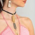 Zamak earrings plated in rhodium and finished in luxurious gold - ELLY