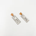 Zamak earrings plated in rhodium and finished in luxurious silver - ELLY