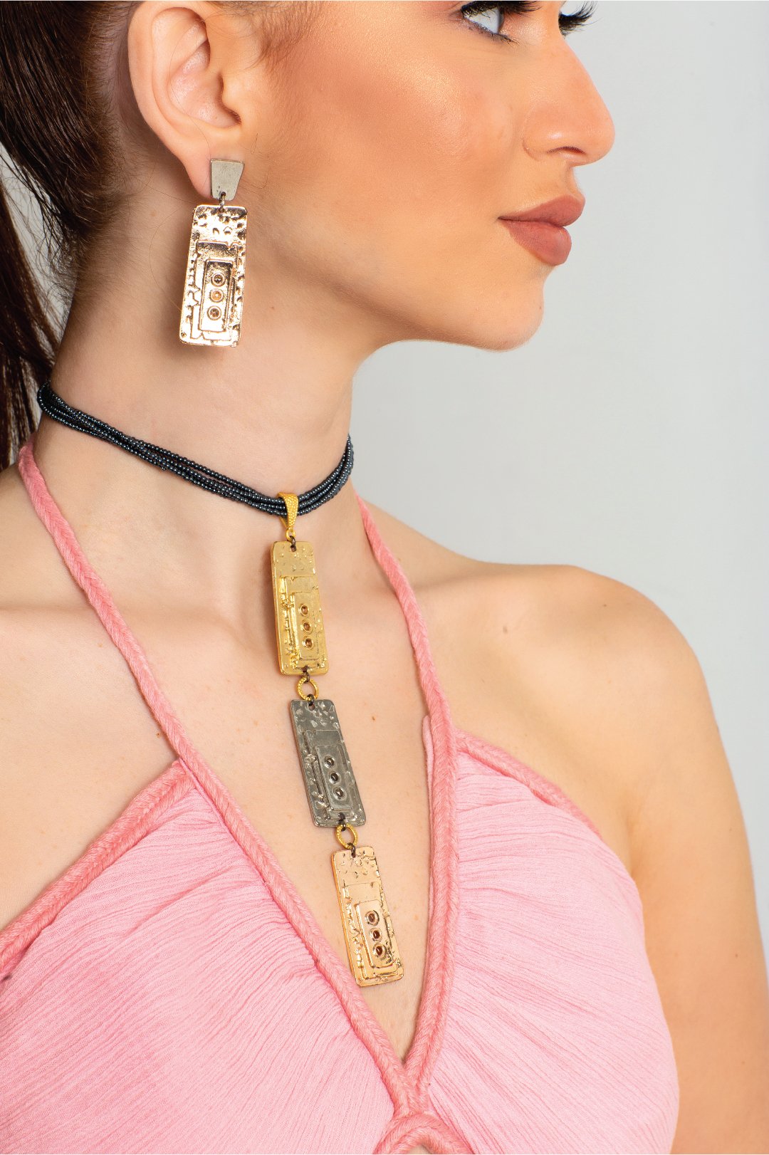Zamak earrings plated in rhodium and finished in luxurious silver - ELLY